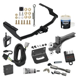 For 18-19 Lexus RX350L Trailer Hitch Tow PKG Wiring + Dual Adjustable Drop Rise Ball Ball Mount 2" & 2-5/16" Trailer Balls +Bracket +Cover+Dual Hitch & Locks +Wiring Tester +Ball Lube +Electric Grease + Ball Wrench + Anti Rattle Device
