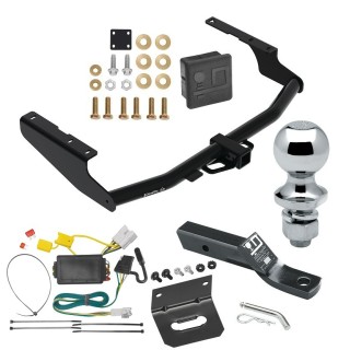 For 2014-2019 Toyota Highlander Trailer Hitch Tow PKG w/ 4-Flat Wiring + Ball Mount w/ 2" Drop + 1-7/8" Ball + Wiring Bracket + Hitch Cover By Draw-Tite