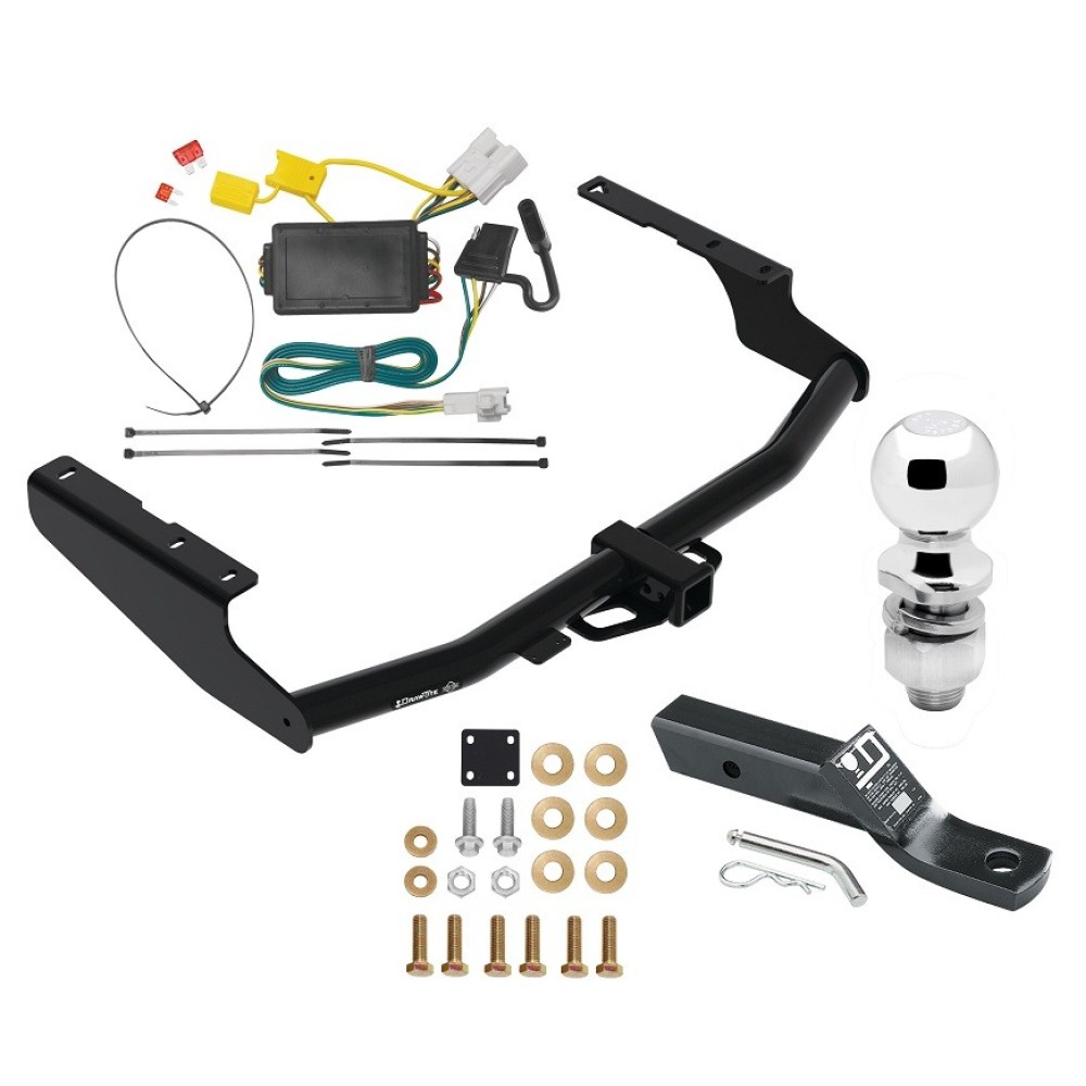 Trailer Tow Hitch For 14-19 Toyota Highlander Except XSE Complete Package w/ Wiring Harness Kit and 2" Ball Trailer Tow Hitch For 14-19 Toyota Highlander Except XSE Complete Package w/ Wiring Harness Kit and 2" Ball