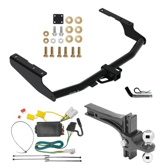 For 2014-2019 Toyota Highlander Trailer Hitch kit by: Draw-Tite For 2014-2019 Toyota Highlander Trailer Hitch Tow PKG w/ 4-Flat Wiring + Dual Adjustable Drop Rise Ball Ball Mount 2" & 2-5/16" Trailer Balls + Pin/Clip By Draw-Tite