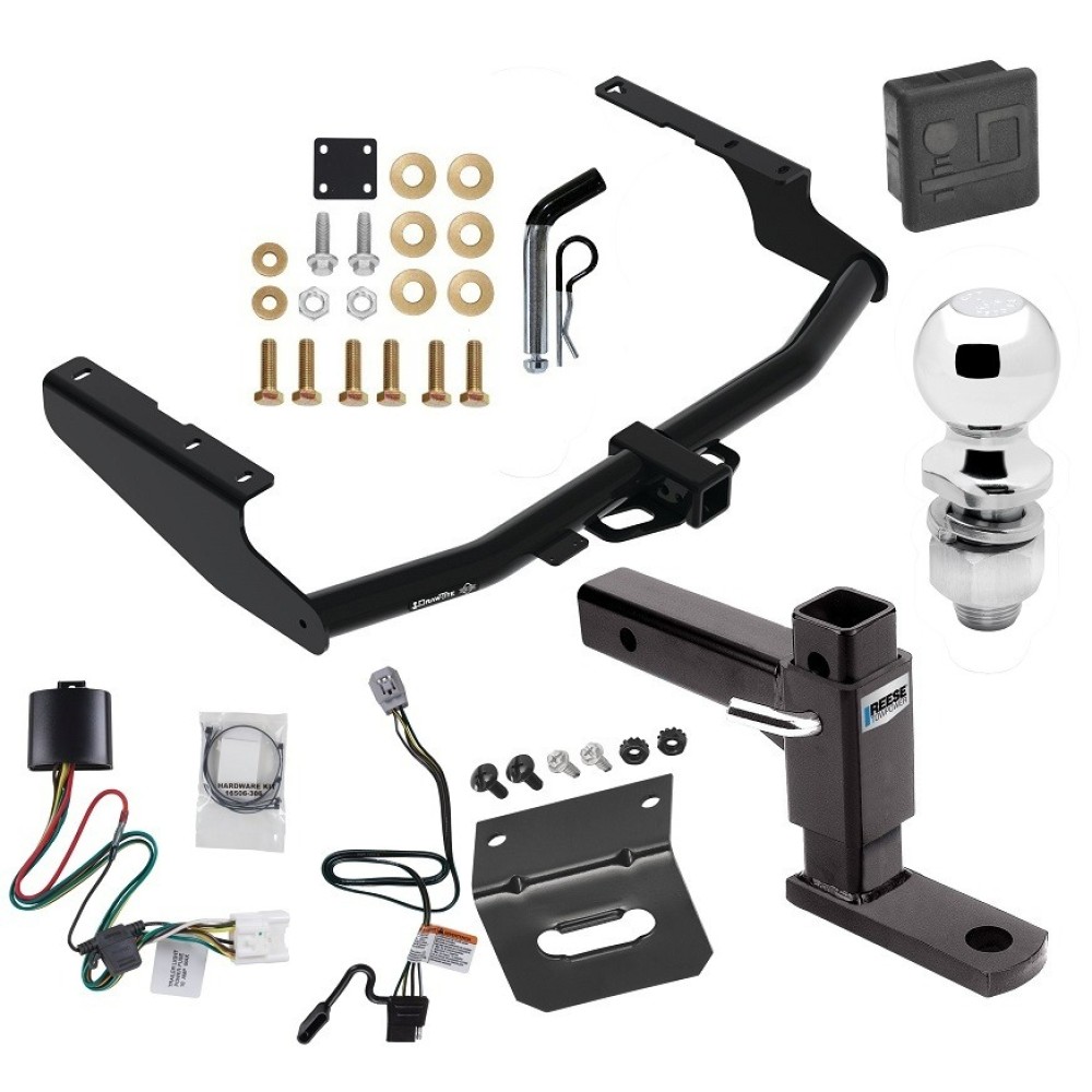For 2020-2023 Toyota Highlander Trailer Hitch kit by: Draw-Tite For 2020-2023 Toyota Highlander Trailer Hitch Tow PKG w/ 4-Flat Wiring + Adjustable Drop Rise Ball Mount + Pin/Clip + 2" Ball + Wiring Bracket + Hitch Cover (Excludes: w/Twin-Tip Exhaust Models) By Draw-Tite