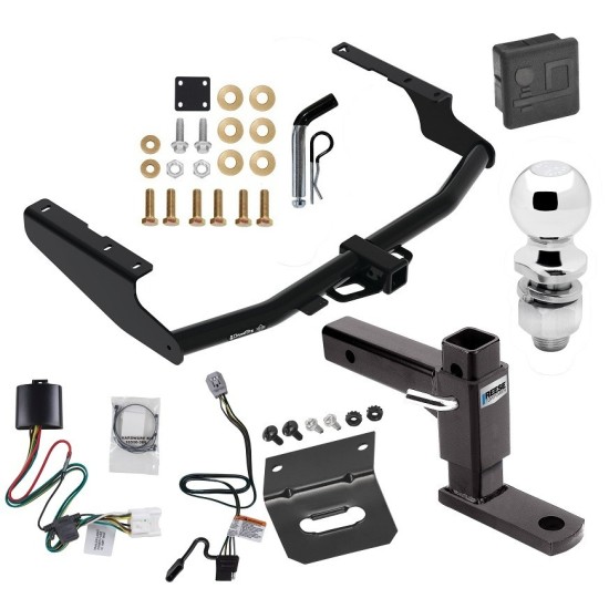 For 2020-2023 Toyota Highlander Trailer Hitch kit by: Draw-Tite For 2020-2023 Toyota Highlander Trailer Hitch Tow PKG w/ 4-Flat Wiring + Adjustable Drop Rise Ball Mount + Pin/Clip + 2" Ball + Wiring Bracket + Hitch Cover (Excludes: w/Twin-Tip Exhaust Models) By Draw-Tite