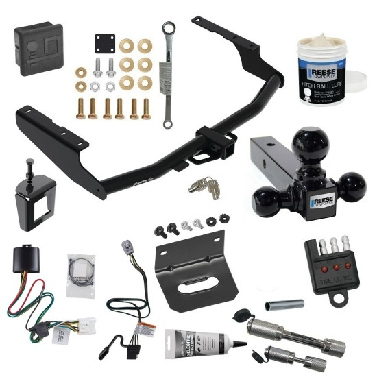 For 2020-2023 Toyota Highlander Trailer Hitch kit by: Draw-Tite For 2020-2023 Toyota Highlander Trailer Hitch Tow PKG w/ 4-Flat Wiring + Triple Ball Ball Mount 1-7/8" & 2" & 2-5/16" Trailer Balls + Wiring Bracket + Hitch Cover + Dual Hitch & Coupler Locks + Wiring Tester + Ball Lube + Electr