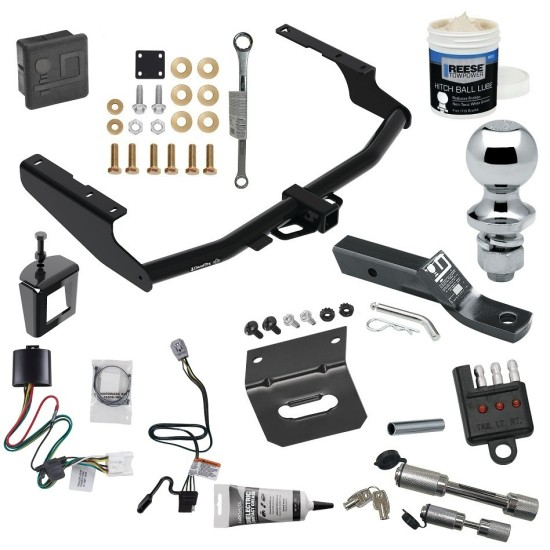 For 2020-2023 Toyota Highlander Trailer Hitch kit by: Draw-Tite For 2020-2023 Toyota Highlander Trailer Hitch Tow PKG w/ 4-Flat Wiring + Ball Mount w/ 2" Drop + 1-7/8" Ball + Wiring Bracket + Hitch Cover + Dual Hitch & Coupler Locks + Wiring Tester + Ball Lube + Electric Grease + Ball Wrench + Anti Rattl