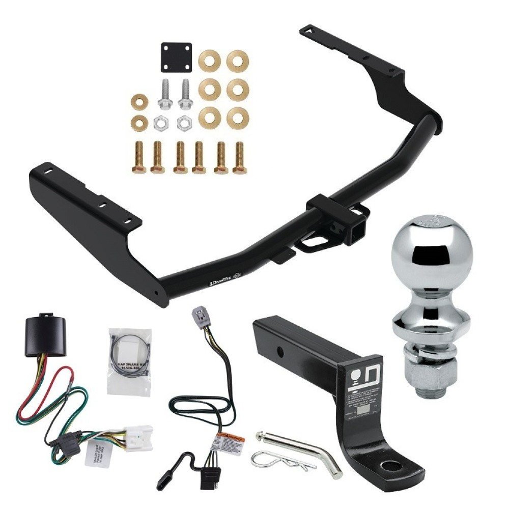 For 2020-2023 Toyota Highlander Trailer Hitch Tow PKG w/ 4-Flat Wiring + Ball Mount w/ 4" Drop + 1-7/8" Ball (Excludes: w/Twin-Tip Exhaust Models) By Draw-Tite