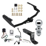 For 2020-2023 Toyota Highlander Trailer Hitch Tow PKG w/ 4-Flat Wiring + Ball Mount w/ 4" Drop + 1-7/8" Ball (Excludes: w/Twin-Tip Exhaust Models) By Draw-Tite
