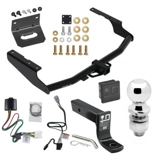For 2020-2023 Toyota Highlander Trailer Hitch kit by: Draw-Tite For 2020-2023 Toyota Highlander Trailer Hitch Tow PKG w/ 4-Flat Wiring + Ball Mount w/ 4" Drop + 2" Ball + Wiring Bracket + Hitch Cover (Excludes: w/Twin-Tip Exhaust Models) By Draw-Tite