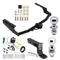 For 2018-2021 Lexus RX350L Trailer Hitch Tow PKG w/ 4-Flat Wiring + Ball Mount w/ 4" Drop + 2" Ball + 1-7/8" Ball By Draw-Tite