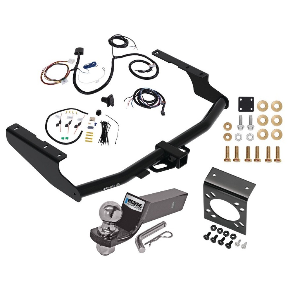 Trailer Hitch Tow Package w/ 7-Way RV Wiring For 20-23 Toyota Highlander Except XSE w/ 2" Drop Mount 2" Ball Class 4 2" Receiver Trailer Hitch Tow Package w/ 7-Way RV Wiring For 20-23 Toyota Highlander Except XSE w/ 2" Drop Mount 2" Ball Class 4 2" Receiver