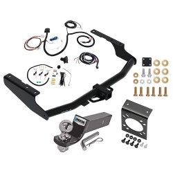 Trailer Hitch Tow Package w/ 7-Way RV Wiring For 20-23 Toyota Highlander Except XSE w/ 2" Drop Mount 2" Ball Class 4 2" Receiver 