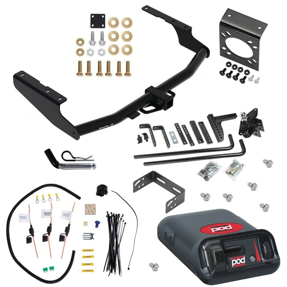For 2020-2023 Toyota Highlander Trailer Hitch kit by: Draw-Tite For 2020-2023 Toyota Highlander Trailer Hitch Tow PKG w/ 8K Round Bar Weight Distribution Hitch w/ 2-5/16" Ball + Pin/Clip + Pro Series POD Brake Control + 7-Way RV Wiring (Excludes: w/Twin-Tip Exhaust Models) By Draw-Tite