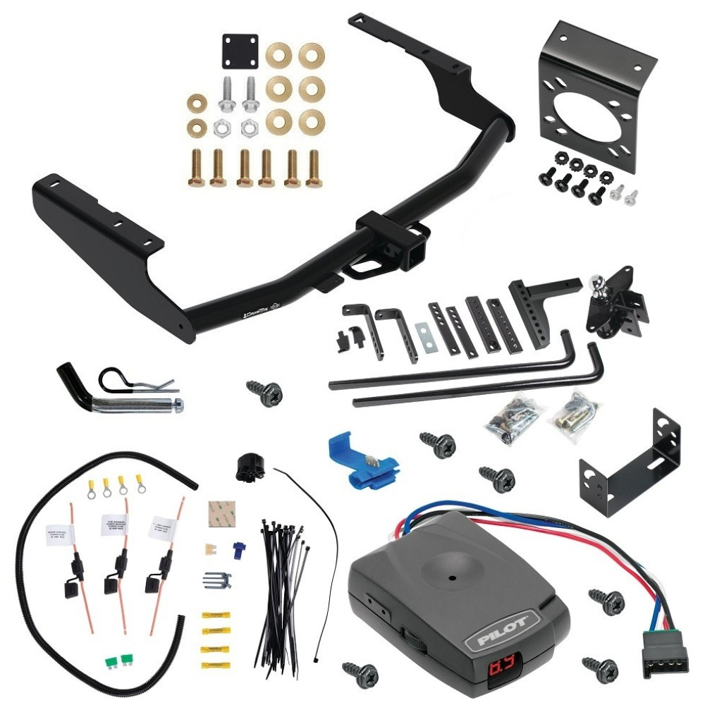 For 2020-2023 Toyota Highlander Trailer Hitch kit by: Draw-Tite For 2020-2023 Toyota Highlander Trailer Hitch Tow PKG w/ 8K Round Bar Weight Distribution Hitch w/ 2-5/16" Ball + Pin/Clip + Pro Series Pilot Brake Control + 7-Way RV Wiring (Excludes: w/Twin-Tip Exhaust Models) By Draw-Tite