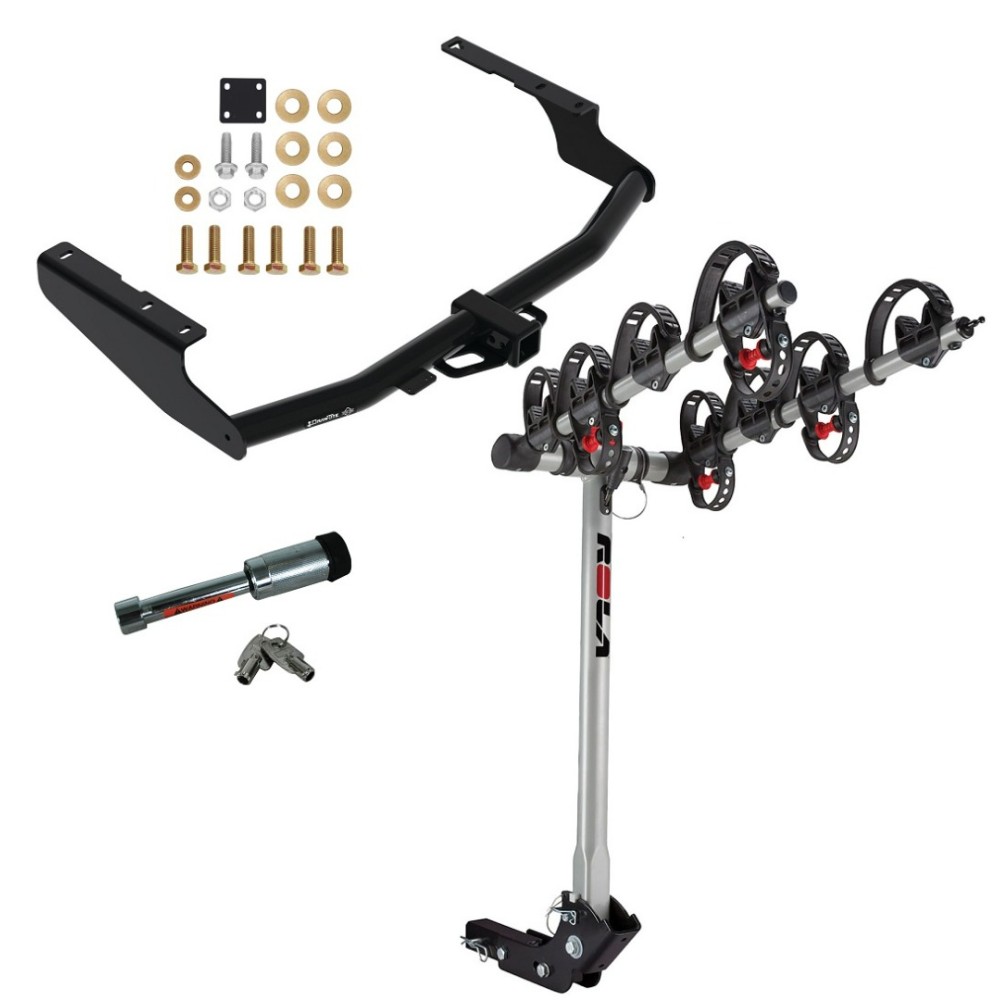 For 2020-2023 Toyota Highlander Trailer Hitch kit by: Draw-Tite For 2020-2023 Toyota Highlander Trailer Hitch Tow PKG w/ 4 Bike Carrier Rack + Hitch Lock (Excludes: w/Twin-Tip Exhaust Models) By Draw-Tite