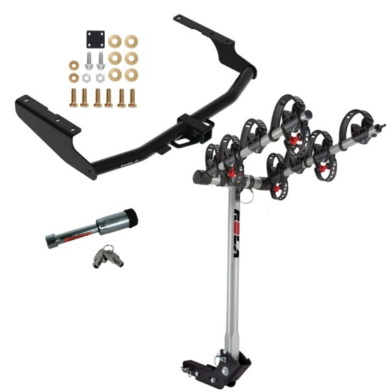For 2020-2023 Toyota Highlander Trailer Hitch kit by: Draw-Tite For 2020-2023 Toyota Highlander Trailer Hitch Tow PKG w/ 4 Bike Carrier Rack + Hitch Lock (Excludes: w/Twin-Tip Exhaust Models) By Draw-Tite