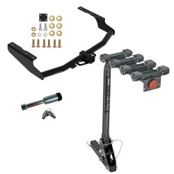 For 2020-2023 Toyota Highlander Trailer Hitch Tow PKG w/ 4 Bike Carrier Rack + Hitch Lock (Excludes: w/Twin-Tip Exhaust Models) By Draw-Tite
