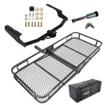 For 2020-2023 Toyota Highlander Trailer Hitch Tow PKG w/ 60" x 24" Cargo Carrier + Cargo Bag + Hitch Lock (Excludes: w/Twin-Tip Exhaust Models) By Draw-Tite