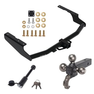 For 2018-2019 Lexus RX350L Trailer Hitch kit by: Draw-Tite For 2018-2019 Lexus RX350L Trailer Hitch Tow PKG + Tactical Triple Ball Ball Mount 1-7/8" & 2" & 2-5/16" Balls & Tow Hook + Tactical Dogbone Lock (For Prepped w/Factory Tow Plug (See Instructions Prior to Installation) Models) B