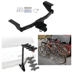 Trailer Hitch w/ 4 Bike Rack For 21-24 Ford Mustang Mach-E Class Approved for Recreational & Offroad Use Carrier for Adult Woman or Child Bicycles Foldable