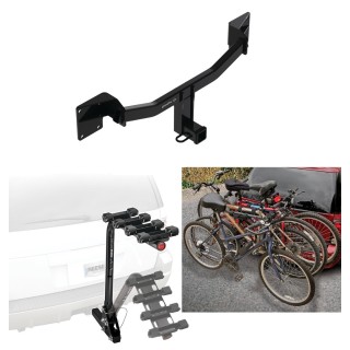 Trailer Hitch w/ 4 Bike Rack For 2021-2023 Buick Envision Approved for Recreational & Offroad Use Carrier for Adult Woman or Child Bicycles Foldable