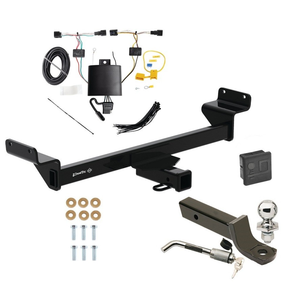 Custom Fit Trailer Hitch Wiring Harness (Plug & Play) 2" Drop Ball-Mount w/ Locking Pin/Clip 2" Chrome Ball Rubber Hitch Plug Cover Installation Hardware Installation Instructions 76509 118873 7005111 7010 Draw-Tite Trailer Tow Hitch 2023 KI Trailer Tow Hitch For 23-24 KIA Sportage Deluxe Package Wiring 2" Ball Mount and Lock
