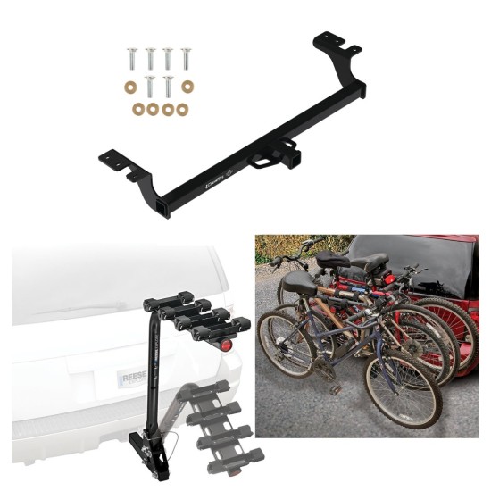 Trailer Hitch w/ 4 Bike Rack For 22-24 KIA Carnival Approved for Recreational & Offroad Use Carrier for Adult Woman or Child Bicycles Foldable Trailer Hitch w/ 4 Bike Rack For 22-24 KIA Carnival Approved for Recreational & Offroad Use Carrier for Adult Woman or Child Bicycles Foldable
