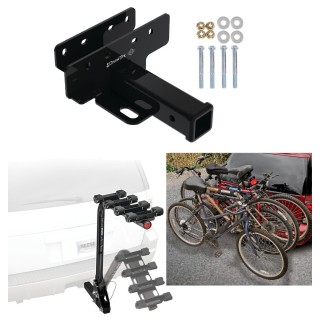 Trailer Hitch w/ 4 Bike Rack For 21-24 Ford Bronco Approved for Recreational & Offroad Use Carrier for Adult Woman or Child Bicycles Foldable Trailer Hitch w/ 4 Bike Rack For 21-24 Ford Bronco Approved for Recreational & Offroad Use Carrier for Adult Woman or Child Bicycles Foldable