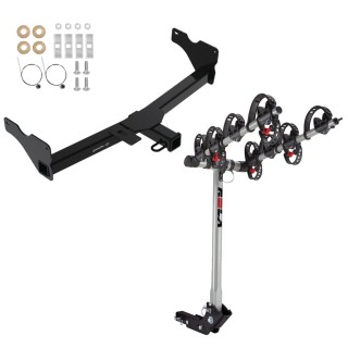 Trailer Tow Hitch For 18-23 VW Volkswagen Tiguan w/ 4 Bike Carrier Rack