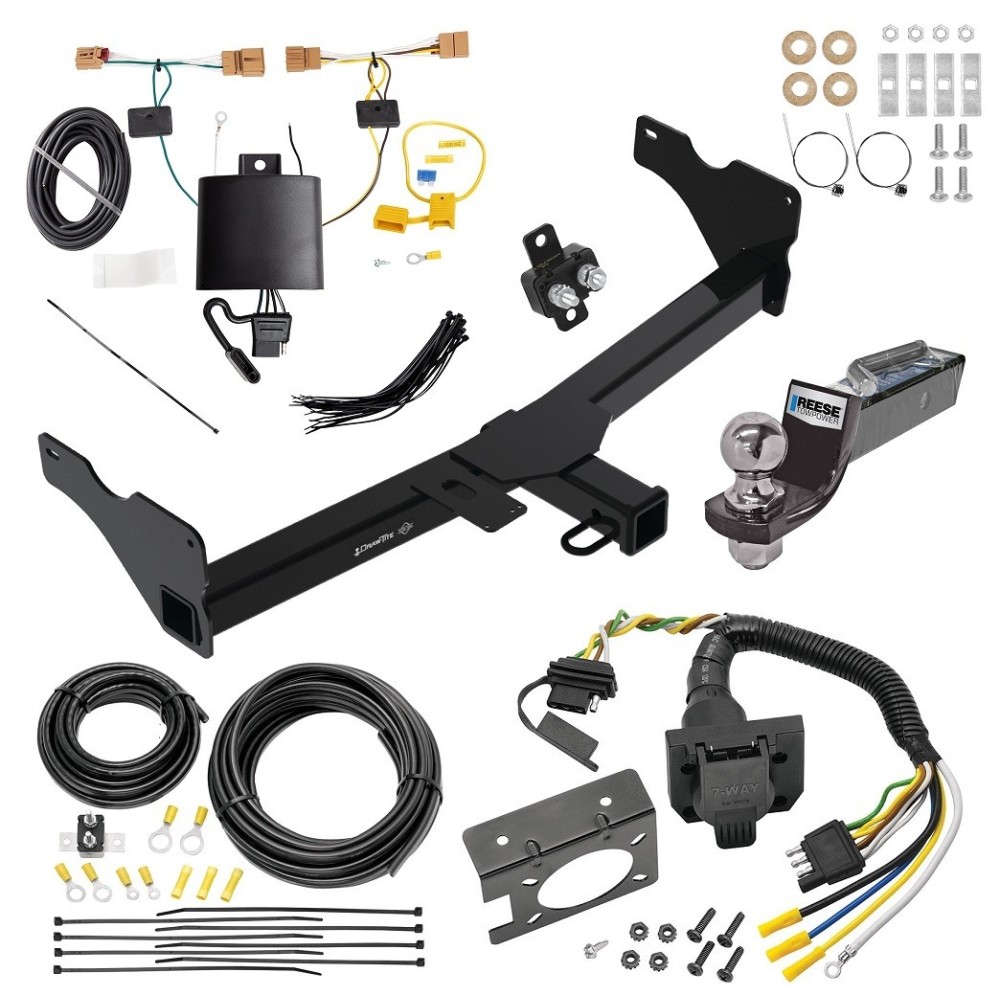 Custom Fit Trailer Hitch Wiring Harness (Plug & Play) 2" Drop Ball-Mount w/ Pin/Clip 2" Chrome Ball Trailer Connector Adapter Brake Control Wiring Kit Circuit Breaker Installation Hardware Installation Instructions 76551 85343 20506 7012a 11 Trailer Hitch Tow Package w/ 7-Way RV Wiring For 18-23 Volkswagen Tiguan w/ 2" Drop Mount 2" Ball Class 3 2" Receiver All Models