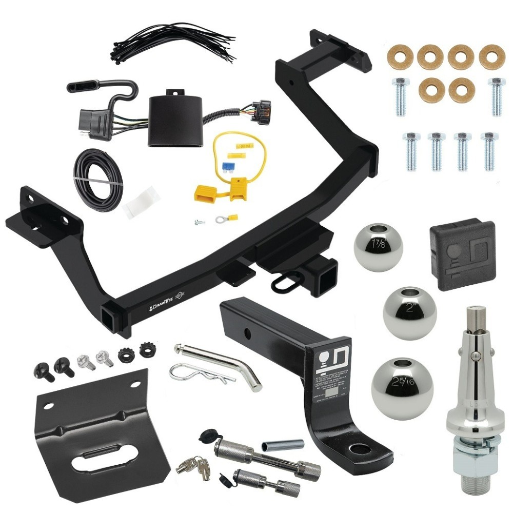 For 2022-2024 Hyundai Santa Cruz Trailer Hitch kit by: Draw-Tite For 2022-2024 Hyundai Santa Cruz Trailer Hitch Tow PKG w/ 4-Flat Wiring + Ball Mount w/ 4" Drop + Interchangeable Ball 1-7/8" & 2" & 2-5/16" + Wiring Bracket + Dual Hitch & Coupler Locks + Hitch Cover By Draw-Tite
