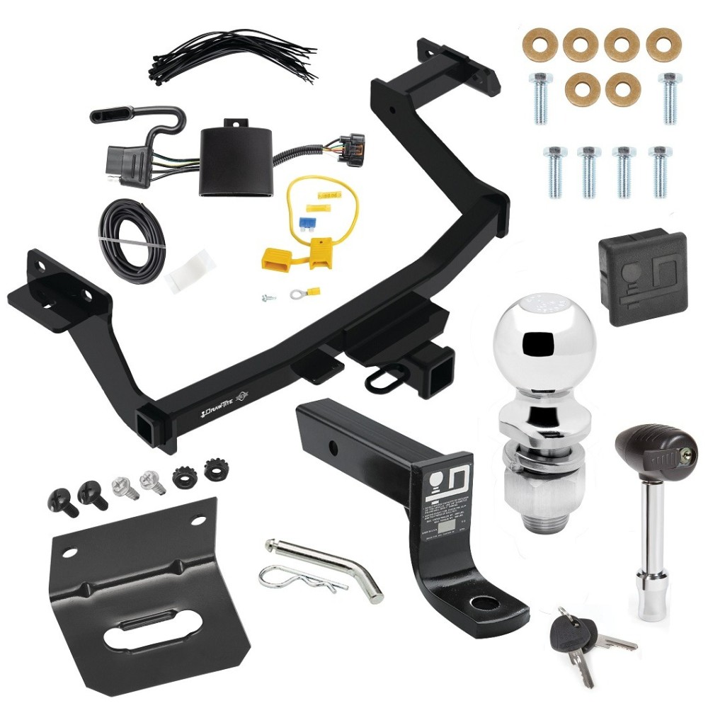 For 2022-2024 Hyundai Santa Cruz Trailer Hitch kit by: Draw-Tite For 2022-2024 Hyundai Santa Cruz Trailer Hitch Tow PKG w/ 4-Flat Wiring + Ball Mount w/ 4" Drop + 2" Ball + Wiring Bracket + Hitch Lock + Hitch Cover By Draw-Tite