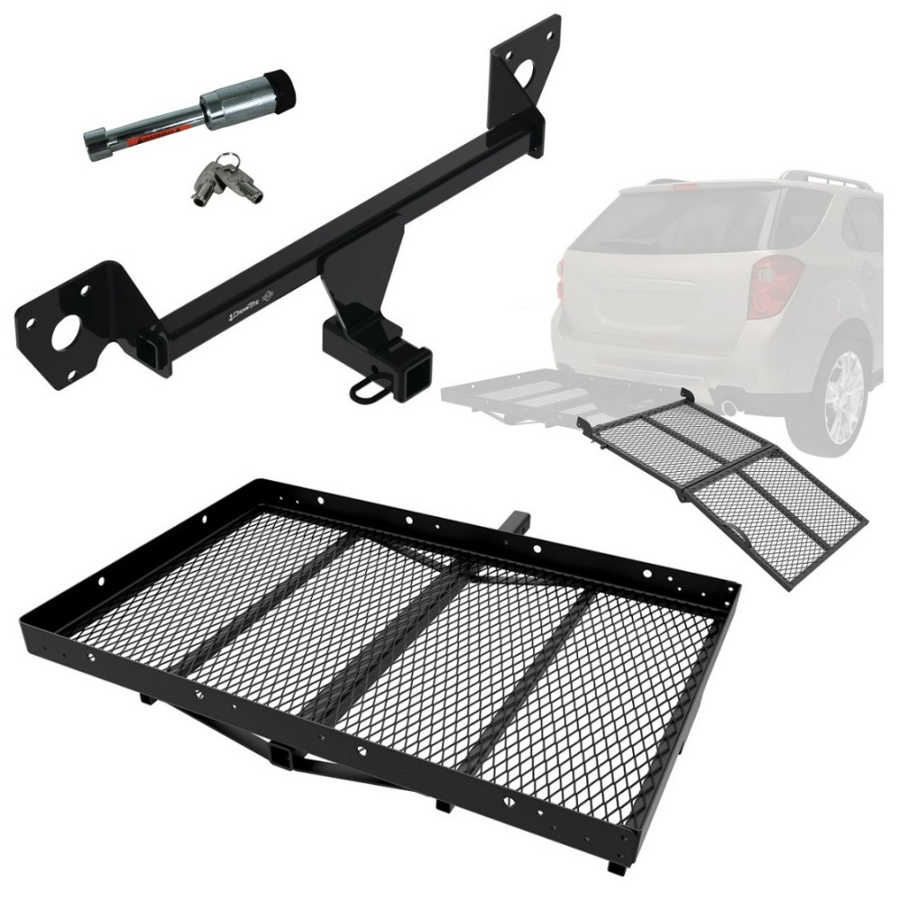 For 2021-2023 Chevrolet Trailblazer Trailer Hitch Tow PKG w/ Cargo Carrier + Bi-Fold Ramp + Hitch Lock (Excludes: w/LED Taillights Models) By Draw-Tite
