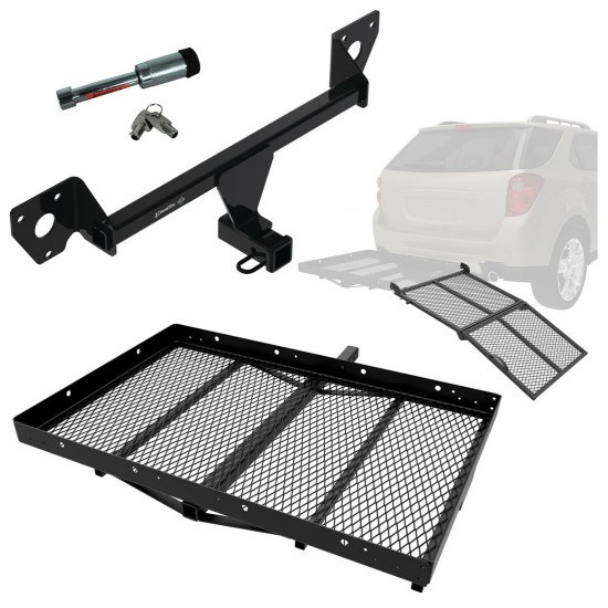 For 2021-2023 Chevrolet Trailblazer Trailer Hitch Tow PKG w/ Cargo Carrier + Bi-Fold Ramp + Hitch Lock (Excludes: w/LED Taillights Models) By Draw-Tite