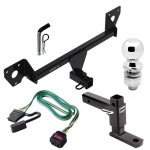 For 2020-2023 Buick Encore GX Trailer Hitch Tow PKG w/ 4-Flat Wiring Harness + Adjustable Drop Rise Ball Mount + Pin/Clip + 2" Ball (For Essence w/Active Towplug Models) By Draw-Tite