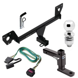 For 2020-2024 Buick Encore GX Trailer Hitch Tow PKG w/ 4-Flat Wiring Harness + Adjustable Drop Rise Ball Mount + Pin/Clip + 2" Ball (For Essence w/Active Towplug Models) By Draw-Tite