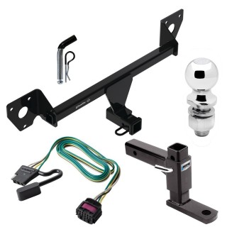 For 2020-2023 Buick Encore GX Trailer Hitch Tow PKG w/ 4-Flat Wiring Harness + Adjustable Drop Rise Ball Mount + Pin/Clip + 2" Ball (For Essence w/Active Towplug Models) By Draw-Tite