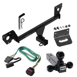 For 2020-2024 Buick Encore GX Trailer Hitch Tow PKG w/ 4-Flat Wiring Harness + Triple Ball Ball Mount 1-7/8" & 2" & 2-5/16" Trailer Balls + Pin/Clip + Wiring Bracket (For Essence w/Active Towplug Models) By Draw-Tite
