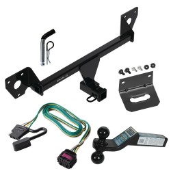 For 2020-2024 Buick Encore GX Trailer Hitch Tow PKG w/ 4-Flat Wiring Harness + Dual Ball Ball Mount 2" & 2-5/16" Trailer Balls + Pin/Clip +  Wiring Bracket (For Essence w/Active Towplug Models) By Draw-Tite