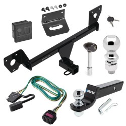 For 2020-2024 Buick Encore GX Trailer Hitch Tow PKG w/ 4-Flat Wiring + Starter Kit Ball Mount w/ 2" Drop & 2" Ball + 2-5/16" Ball + Wiring Bracket + Hitch Lock + Hitch Cover (For Essence w/Active Towplug Models) By Draw-Tite