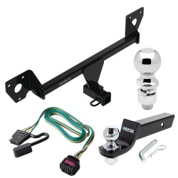 For 2020-2024 Buick Encore GX Trailer Hitch Tow PKG w/ 4-Flat Wiring + Starter Kit Ball Mount w/ 2" Drop & 2" Ball + 2-5/16" Ball (For Essence w/Active Towplug Models) By Draw-Tite