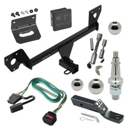 For 2020-2024 Buick Encore GX Trailer Hitch Tow PKG w/ Wiring + Ball Mount w/ 2" Drop + Interchangeable Ball 1-7/8" & 2" & 2-5/16" + Bracket + Dual Hitch & Coupler Locks + Cover (For Essence w/Active Towplug Models)