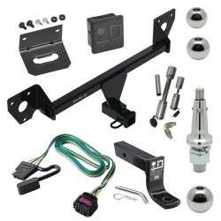 For 2020-2024 Buick Encore GX Trailer Hitch Tow PKG w/ Wiring + Ball Mount w/ 4" Drop + Interchangeable Ball 1-7/8" & 2" & 2-5/16" + Bracket + Dual Hitch & Coupler Locks + Cover (For Essence w/Active Towplug Models)