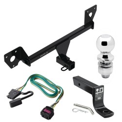 For 2020-2024 Buick Encore GX Trailer Hitch Tow PKG w/ 4-Flat Wiring + Ball Mount w/ 4" Drop + 2" Ball (For Essence w/Active Towplug Models) By Draw-Tite