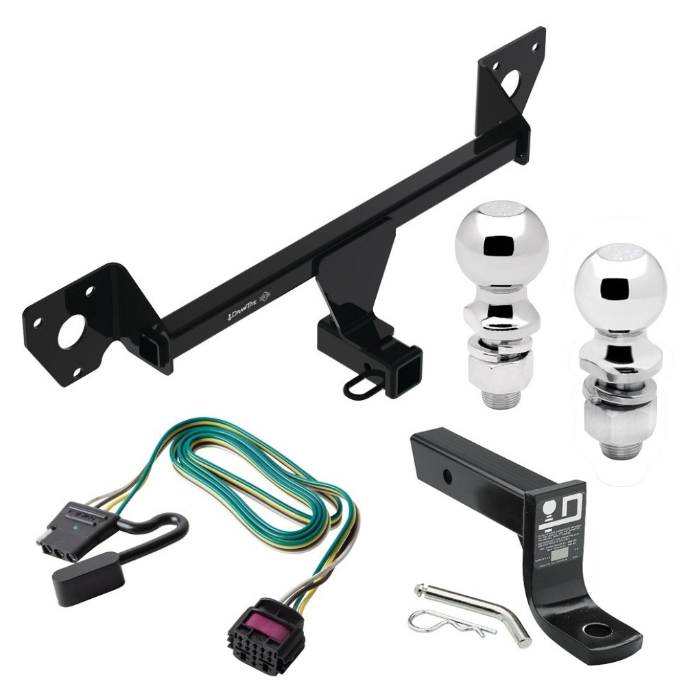For 2020-2023 Buick Encore GX Trailer Hitch Tow PKG w/ 4-Flat Wiring + Ball Mount w/ 4" Drop + 2" Ball + 2-5/16" Ball (For Essence w/Active Towplug Models) By Draw-Tite