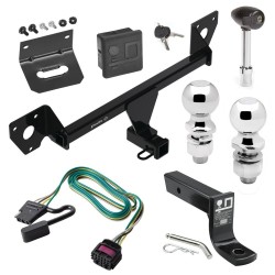 For 2020-2024 Buick Encore GX Trailer Hitch Tow PKG w/ 4-Flat Wiring + Ball Mount w/ 4" Drop + 2" Ball + 2-5/16" Ball + Wiring Bracket + Hitch Lock + Hitch Cover (For Essence w/Active Towplug Models) By Draw-Tite