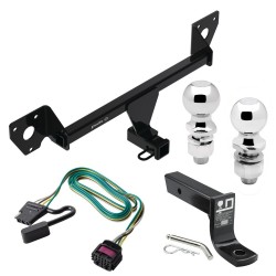 For 2020-2024 Buick Encore GX Trailer Hitch Tow PKG w/ 4-Flat Wiring + Ball Mount w/ 4" Drop + 2" Ball + 2-5/16" Ball (For Essence w/Active Towplug Models) By Draw-Tite