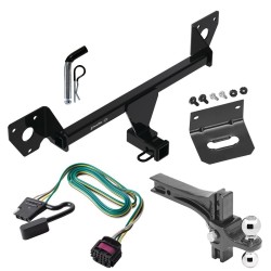 For 2020-2024 Buick Encore GX Trailer Hitch Tow PKG w/ 4-Flat Wiring Harness + Dual Adjustable Drop Rise Ball Ball Mount 2" & 2-5/16" Trailer Balls + Pin/Clip + Wiring Bracket (For Essence w/Active Towplug Models) By Draw-Tite