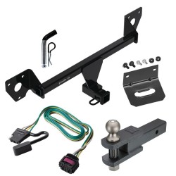 For 2020-2024 Buick Encore GX Trailer Hitch Tow PKG w/ 4-Flat Wiring Harness + Clevis Hitch Ball Mount w/ 2" Ball + Pin/Clip + Wiring Bracket (For Essence w/Active Towplug Models) By Draw-Tite