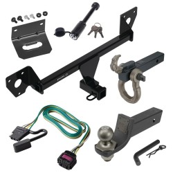 For 2020-2024 Buick Encore GX Trailer Hitch Tow PKG w/ Wiring + Interlock Tactical Starter Kit w/ 2" Drop & 2" Ball + Tactical Hook & Shackle Mount + Tactical Dogbone Lock + Bracket (For Essence w/Active Towplug Models)