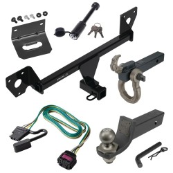 For 2020-2024 Buick Encore GX Trailer Hitch Tow PKG w/ Wiring + Interlock Tactical Starter Kit w/ 3-1/4" Drop & 2" Ball + Tactical Hook & Shackle Mount + Tactical Dogbone Lock + Bracket (For Essence w/Active Towplug Models)