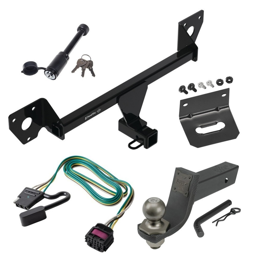 For 2020-2023 Buick Encore GX Trailer Hitch Tow PKG w/ 4-Flat Wiring + Interlock Tactical Starter Kit w/ 3-1/4" Drop & 2" Ball + Tactical Dogbone Lock + Wiring Bracket (For Essence w/Active Towplug Models) By Draw-Tite